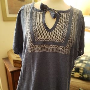j crew knit blue top XL